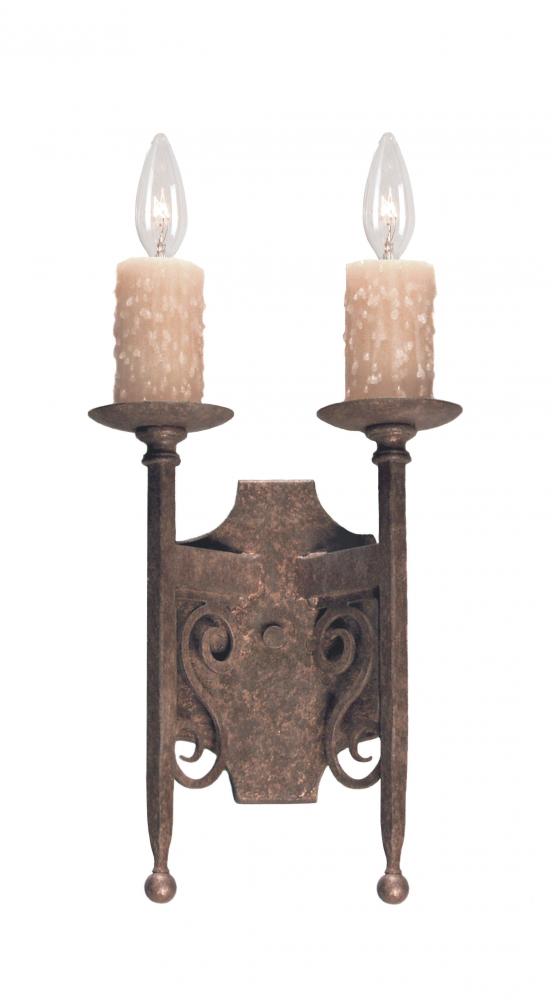 9" Wide Toscano 2 Light Wall Sconce