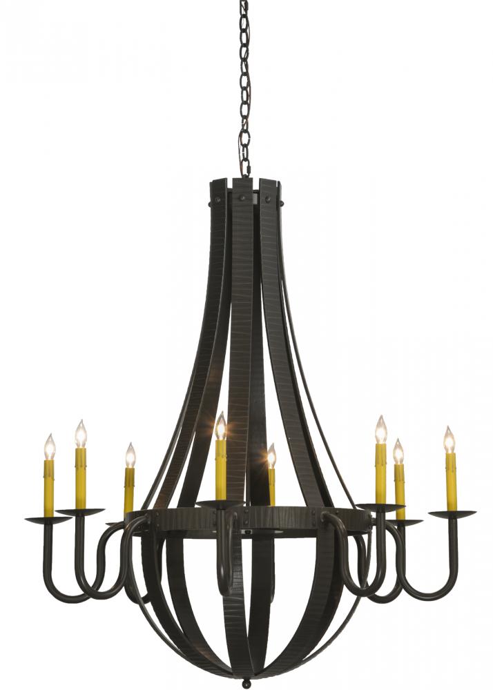 42"W Barrel Stave Metallo 8 LT Chandelier