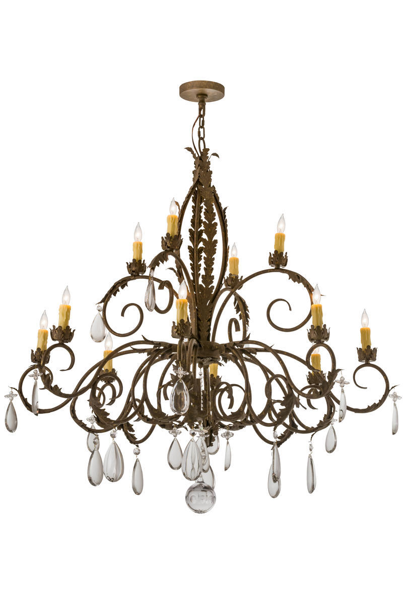 50"W New Country French 12 LT Chandelier