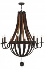 2nd Avenue Designs White 143730 - 45&#34;W Barrel Stave Madera 8 LT Chandelier