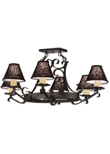 2nd Avenue Designs White 151539 - 40&#34; Long Handforged Oval 6 Light Chandelier
