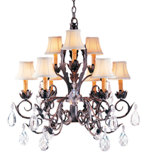 2nd Avenue Designs White 191859 - 26&#34;W New Country French 9 LT Chandelier