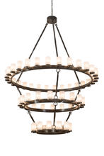 2nd Avenue Designs White 197921 - 84&#34; Wide Noziroh Ring 60 LT Three Tier Chandelier