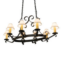 2nd Avenue Designs White 235822 - 56&#34; Long Handforged Oval 8 Light W/Downlight Chandelier