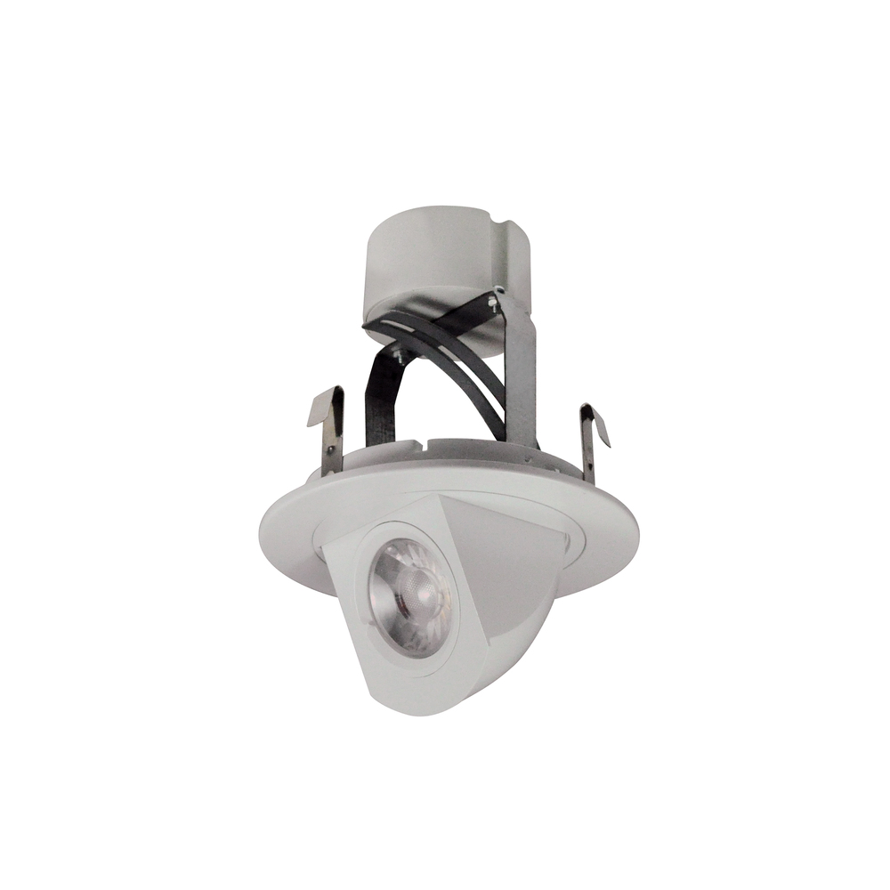 4" Cobalt Round Adjustable Elbow LED Retrofit, 800lm / 12W, 3000K, White Finish, Pre-Wired for