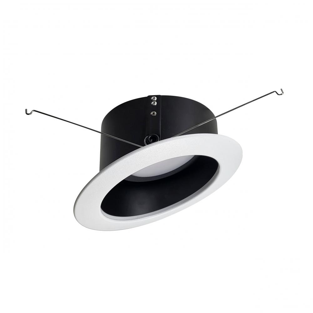 6" Sloped LED Retrofit Reflector, 1200lm / 15W, Selectable CCT, Black Reflector / White Flange