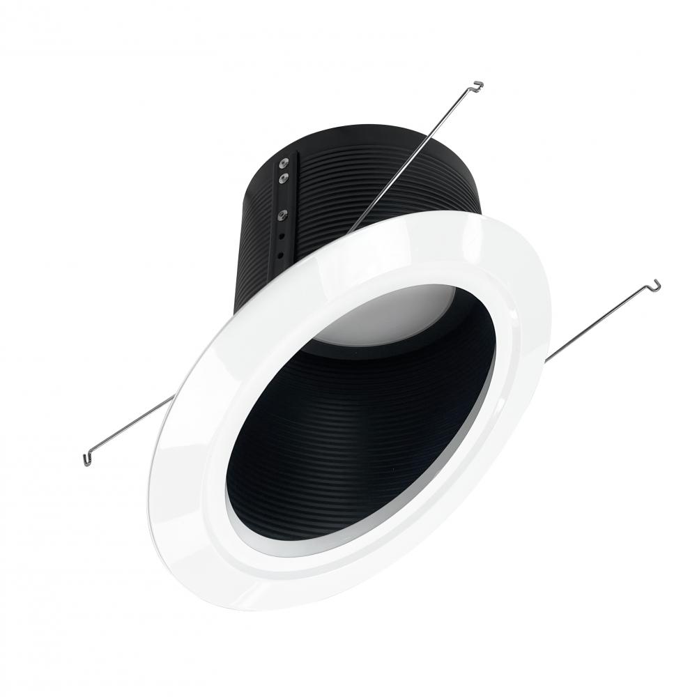 6" Super Sloped LED Retrofit Baffle, 1200lm / 16W, 4000K, Black Baffle / White Flange