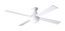 Modern Fan Co. BAL-FM-GW-52-WH-NL-001 - Ball Flush Fan; Gloss White Finish; 52&#34; White Blades; No Light; Fan Speed Control