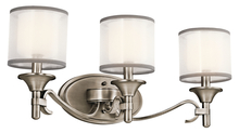 Kichler 45283AP - Lacey 10&#34; 3 Light Vanity Light with Satin Etched Cased White Inner Diffusers and Gray Trimmed Wh