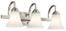 Kichler 45513NI - Keiran 22&#34; 3 Light Vanity Light with Satin Etched White Glass in Brushed Nickel