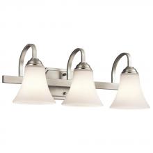 Kichler 45513NIL18 - Keiran 22&#34; 3 Light LED Vanity Light with Satin Etched White Glass in Brushed Nickel