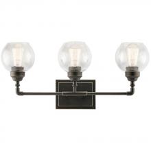 Kichler 45592OZ - Niles 24&#34; 3 Light Vanity Light with Clear Seeded Glass in Olde Bronze®