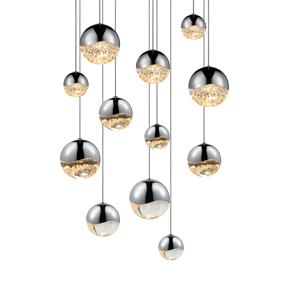 12-Light Round Assorted LED Pendant