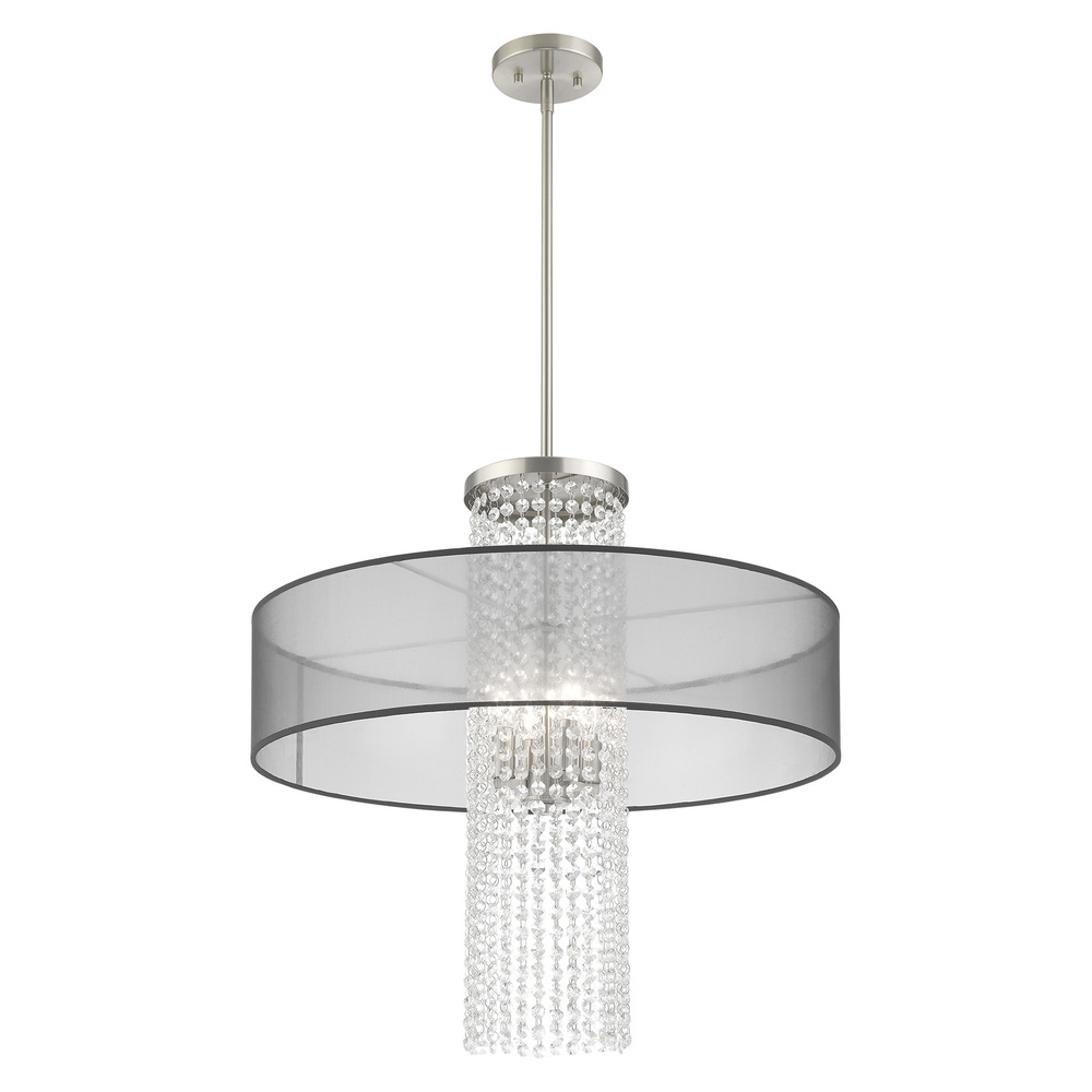 4 Lt Brushed Nickel Pendant Chandelier