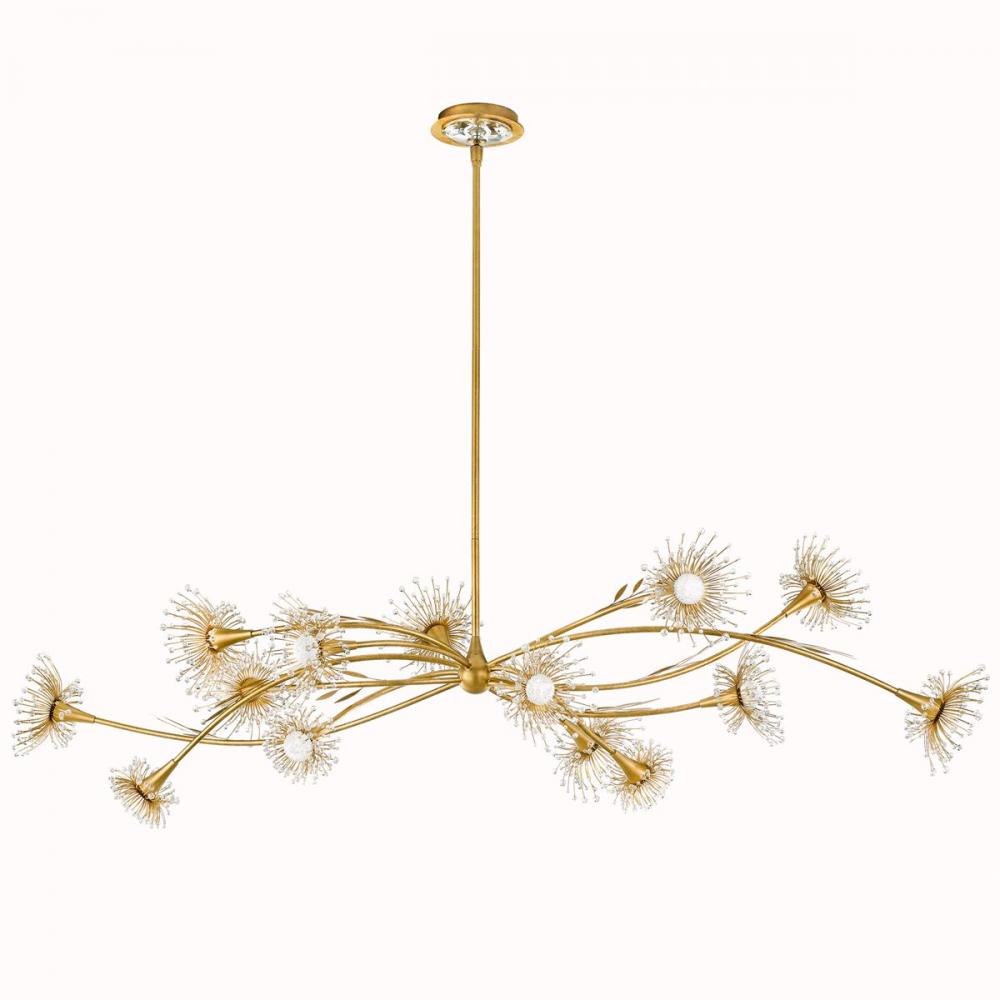 Coquette 14 Light 120/277V LED Linear Pendant in Heirloom Gold with Clear Radiance Crystal