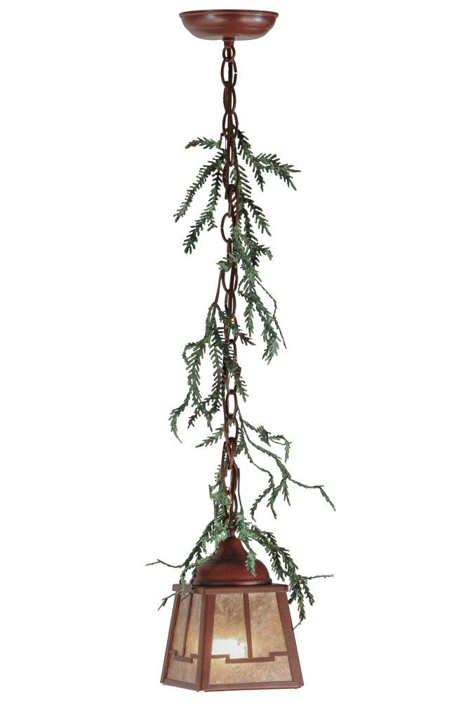 5.5"Sq Pine Branch Valley View LED Mini Pendant