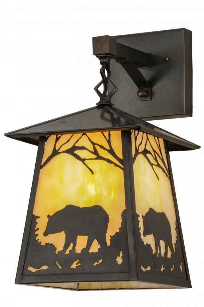 8"W Stillwater Bear at Dawn Hanging Wall Sconce