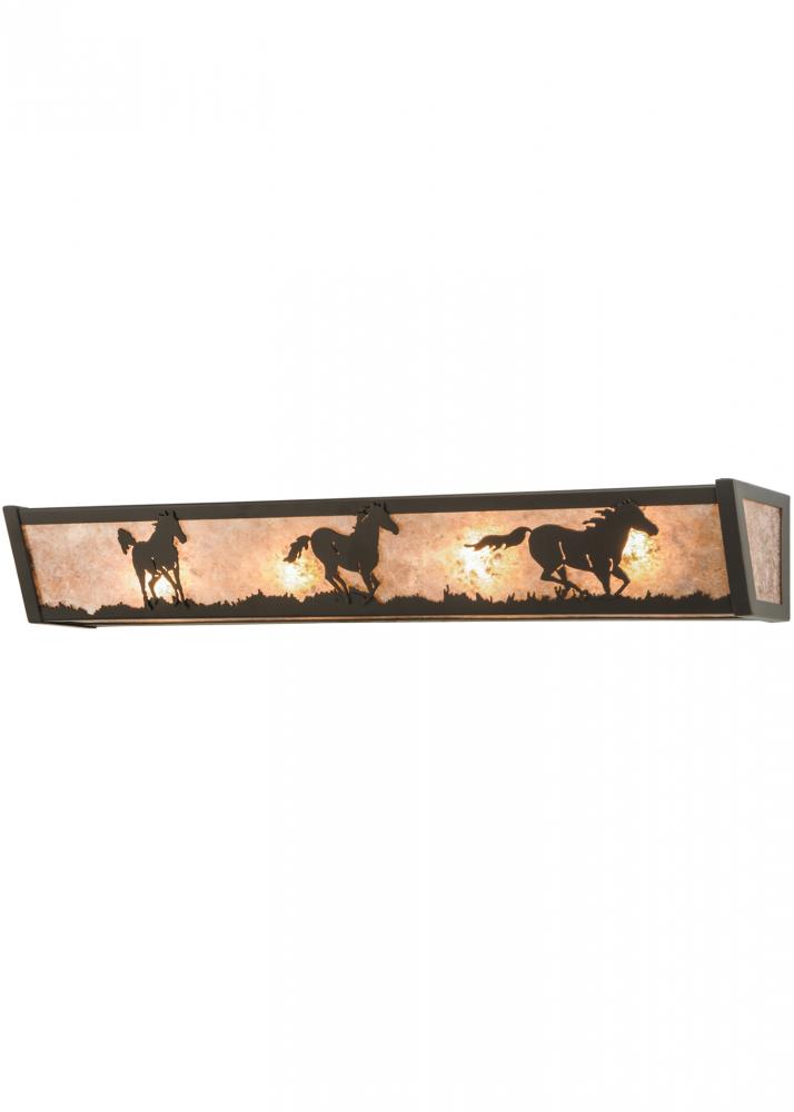 30" Wide Running Horses Vanity Light