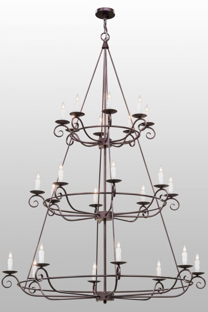 60"W Estrella 24 LT Three Tier Chandelier