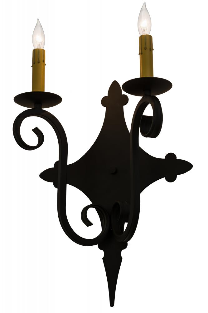 12" Wide Angelique 2 Light Wall Sconce