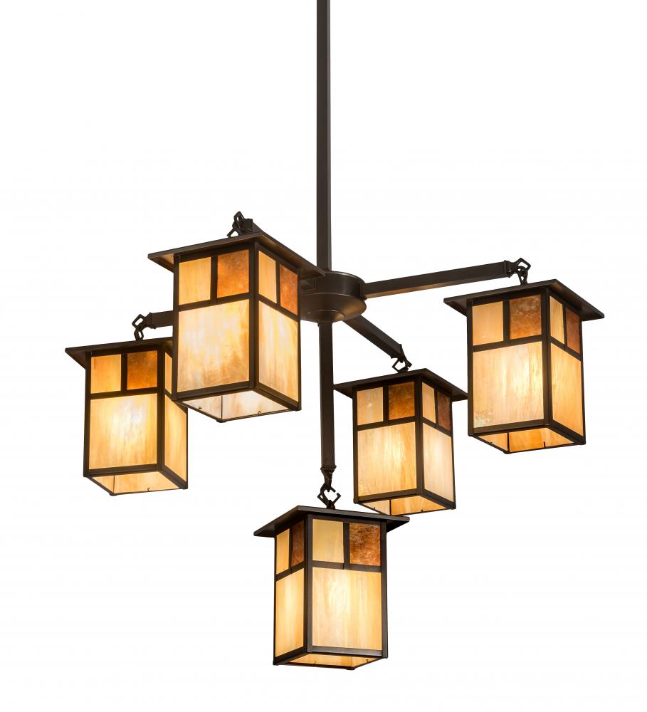 32"Wide Hyde Park "T" Mission 5 Light Chandelier