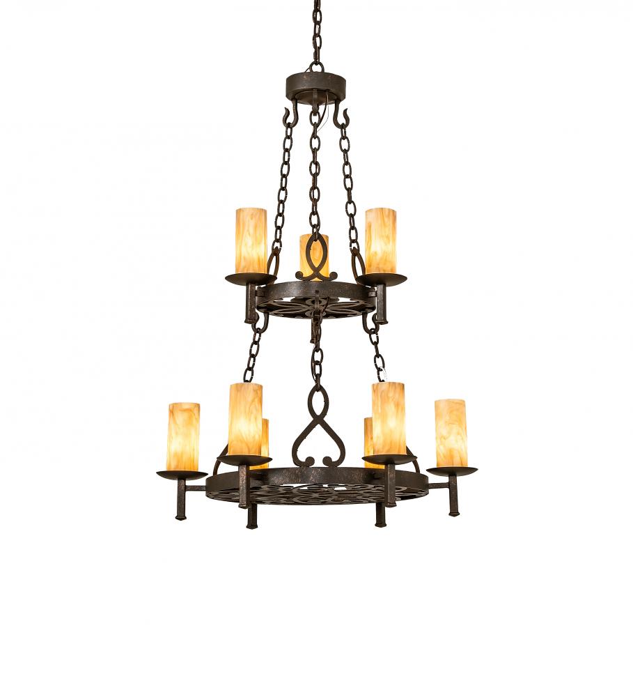 31" Wide Newcastle 9 Light Two Tier Chandelier