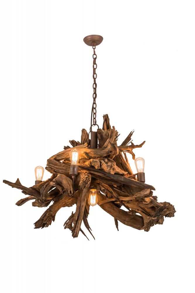 40" Wide Driftwood 6 Light Chandelier