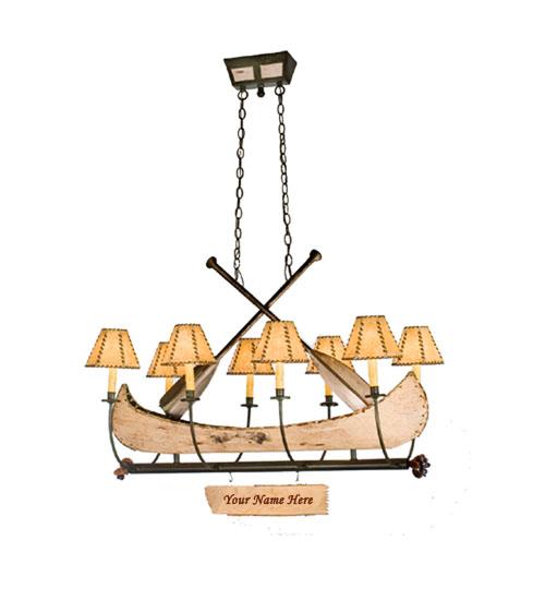 48"L Personalized Canoe 8 LT Chandelier