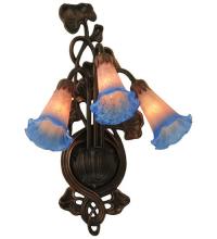 Meyda Blue 11170 - 10.5&#34;W Pink/Blue Pond Lily 3 LT Wall Sconce