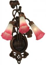 Meyda Blue 11318 - 10.5&#34;W Pink/White Pond Lily 3 LT Wall Sconce