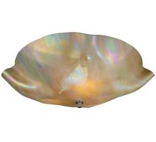 Meyda Blue 114167 - 16&#34;W Metro Beige Iridescent Organic Art Glass Flushmount