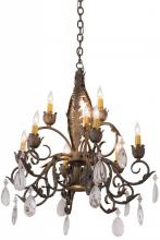 Meyda Blue 116318 - 26"W New Country French 9 LT Chandelier