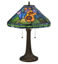 Meyda Blue 119554 - 21.5&#34;H Tiffany Poppy Cone Table Lamp