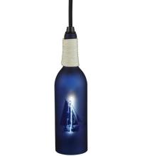 Meyda Blue 124412 - 3&#34;W Coastal Collection Sailboat Wine Bottle Mini Pendant