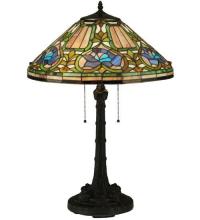 Meyda Blue 124816 - 26.5&#34;H Tiffany Floral Table Lamp