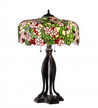 Meyda Blue 126749 - 30&#34; High Tiffany Cherry Blossom Table Lamp