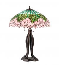 Meyda Blue 126904 - 30&#34; High Tiffany Cabbage Rose Table Lamp