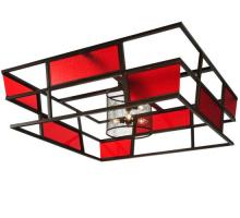 Meyda Blue 131284 - 60&#34;Sq Tavern Red Block Acrylic Flushmount