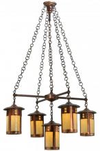 Meyda Blue 137268 - 36&#34; Wide Fulton Prairie Loft 5 Light Chandelier