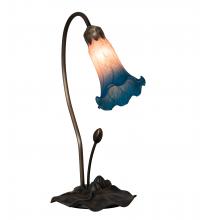 Meyda Blue 13801 - 16&#34; High Pink/Blue Tiffany Pond Lily Accent Lamp