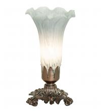 Meyda Blue 141548 - 8&#34; High Gray Tiffany Pond Lily Accent Lamp