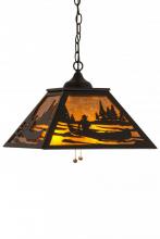 Meyda Blue 143643 - 16&#34;Sq Canoe Tall Pines Pendant