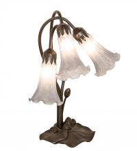 Meyda Blue 145927 - 16&#34; High Gray Tiffany Pond Lily 3 Light Accent Lamp