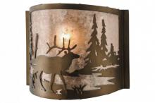 Meyda Blue 148034 - 12&#34; Wide Elk at Lake Wall Sconce