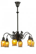 Meyda Blue 150068 - 28&#34;W Favrile Early Electric 6 LT Chandelier