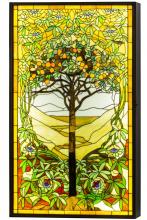 Meyda Blue 152459 - 30&#34; Wide Tiffany Tree of Life Stained Glass Lighted Window