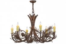 Meyda Blue 152840 - 36&#34;W Woodland Pine 6 LT Chandelier