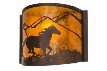 Meyda Blue 163884 - 12&#34; Wide Running Horses Wall Sconce