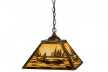 Meyda Blue 164026 - 16&#34; Square Canoe At Lake Pendant