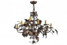 Meyda Blue 165484 - 34&#34;W Greenbriar Oak Antique Copper 9 Arm Chandelier Hardware